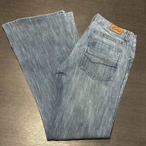 Vintage Y2K Ezekiel Low Rise Bootcut‎ Blue Denim Skate Jeans WN 9